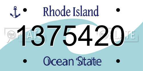 1375420 Rhode Island License Plate