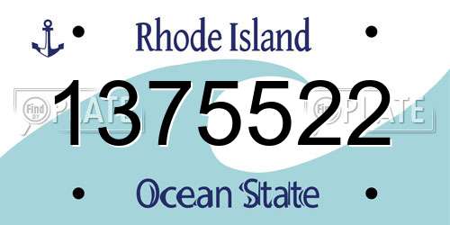 1375522 Rhode Island License Plate