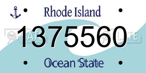 1375560 Rhode Island License Plate
