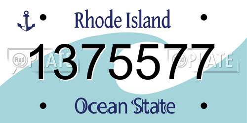 1375577 Rhode Island License Plate