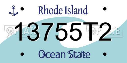 13755T2 Rhode Island License Plate