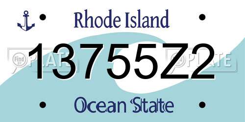 13755Z2 Rhode Island License Plate