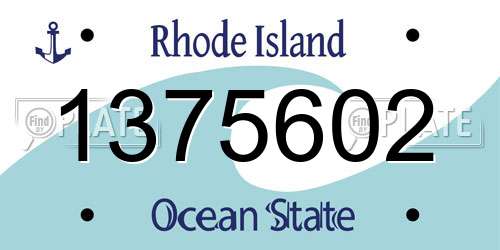 1375602 Rhode Island License Plate