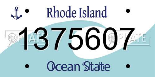 1375607 Rhode Island License Plate
