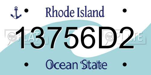 13756D2 Rhode Island License Plate
