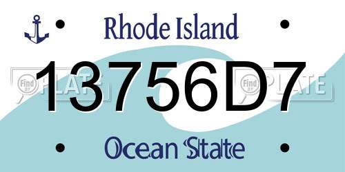 13756D7 Rhode Island License Plate