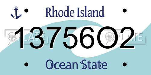 13756O2 Rhode Island License Plate
