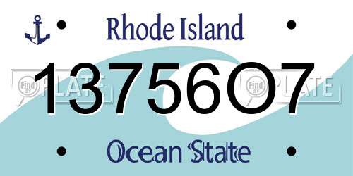 13756O7 Rhode Island License Plate