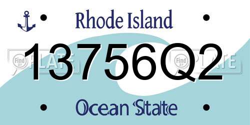 13756Q2 Rhode Island License Plate