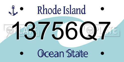 13756Q7 Rhode Island License Plate