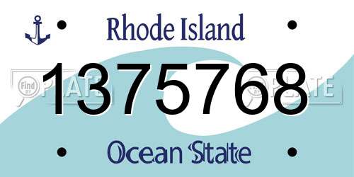 1375768 Rhode Island License Plate