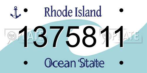 1375811 Rhode Island License Plate