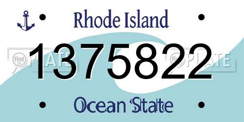 1375822 Rhode Island License Plate