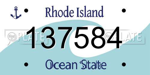 137584 Rhode Island License Plate