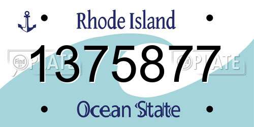 1375877 Rhode Island License Plate