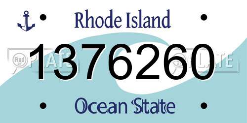 1376260 Rhode Island License Plate