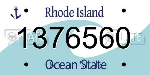 1376560 Rhode Island License Plate