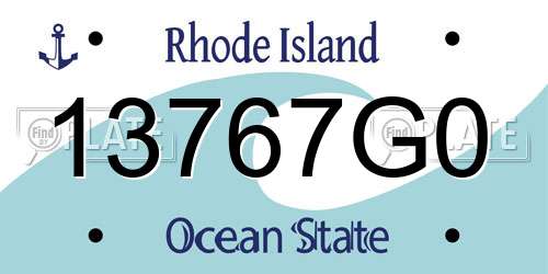 13767G0 Rhode Island License Plate