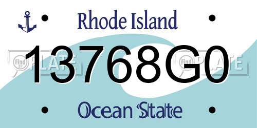 13768G0 Rhode Island License Plate