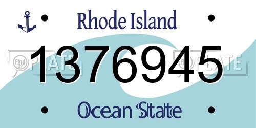 1376945 Rhode Island License Plate