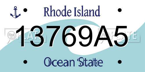 13769A5 Rhode Island License Plate
