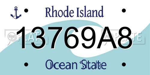 13769A8 Rhode Island License Plate