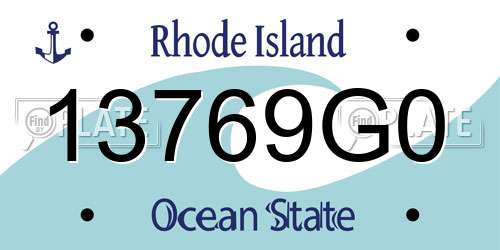 13769G0 Rhode Island License Plate