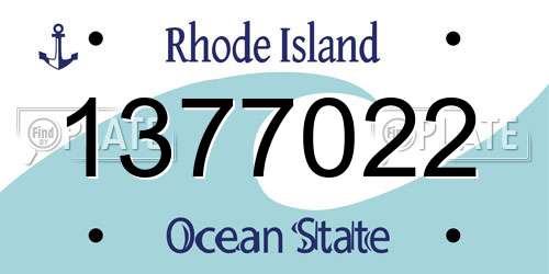 1377022 Rhode Island License Plate