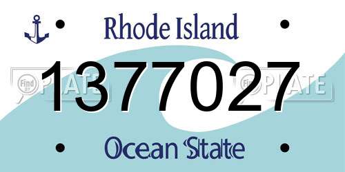 1377027 Rhode Island License Plate