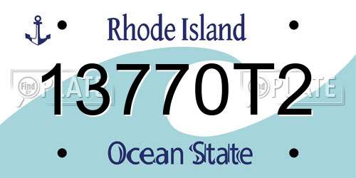 13770T2 Rhode Island License Plate