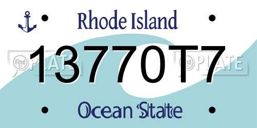 13770T7 Rhode Island License Plate