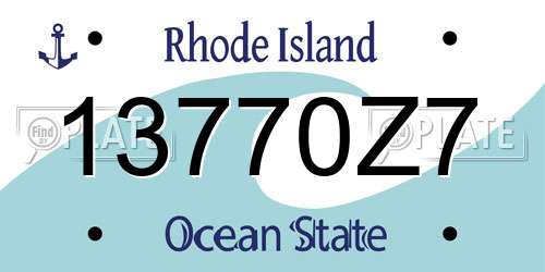 13770Z7 Rhode Island License Plate