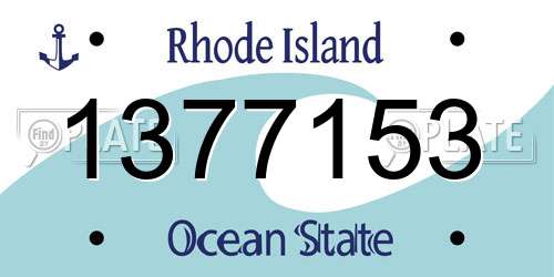 1377153 Rhode Island License Plate