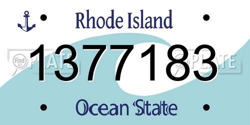 1377183 Rhode Island License Plate