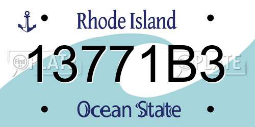 13771B3 Rhode Island License Plate