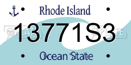 13771S3 Rhode Island License Plate