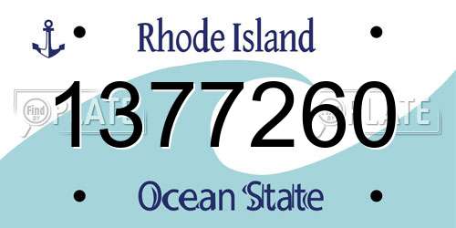 1377260 Rhode Island License Plate