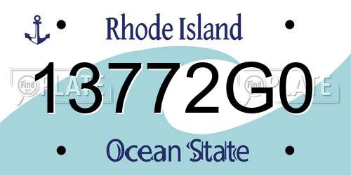 13772G0 Rhode Island License Plate