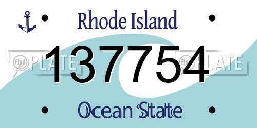 137754 Rhode Island License Plate