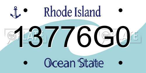 13776G0 Rhode Island License Plate