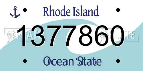 1377860 Rhode Island License Plate