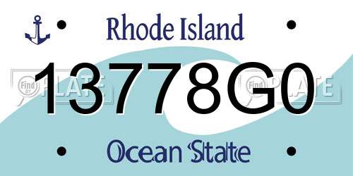 13778G0 Rhode Island License Plate