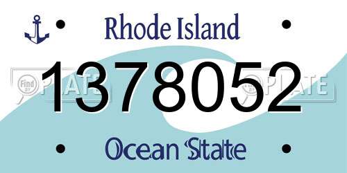 1378052 Rhode Island License Plate