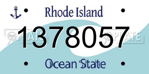 1378057 Rhode Island License Plate