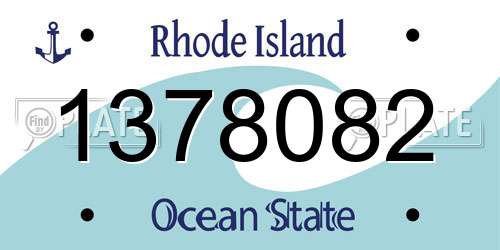 1378082 Rhode Island License Plate