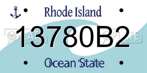 13780B2 Rhode Island License Plate