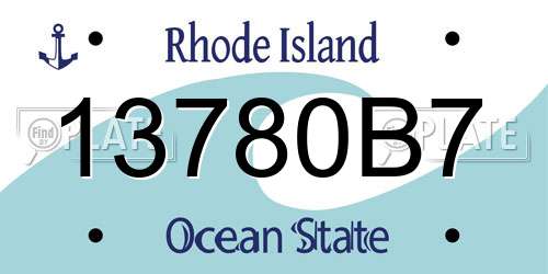 13780B7 Rhode Island License Plate