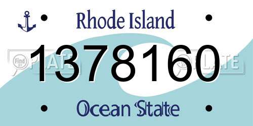 1378160 Rhode Island License Plate