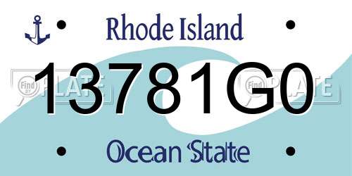 13781G0 Rhode Island License Plate