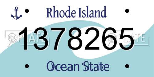 1378265 Rhode Island License Plate